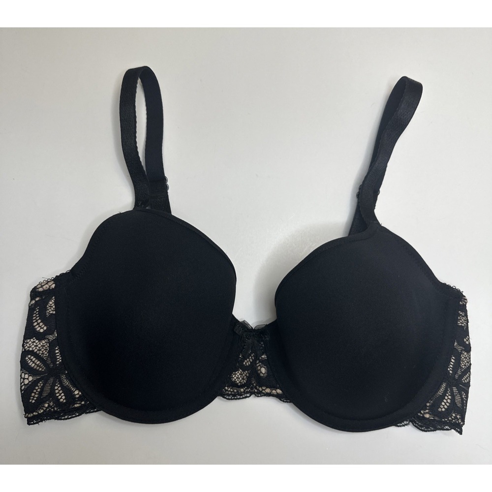 Wacoal Bra Size 32C All Dressed Up Contour Underwire Seamless Bra Black 853166